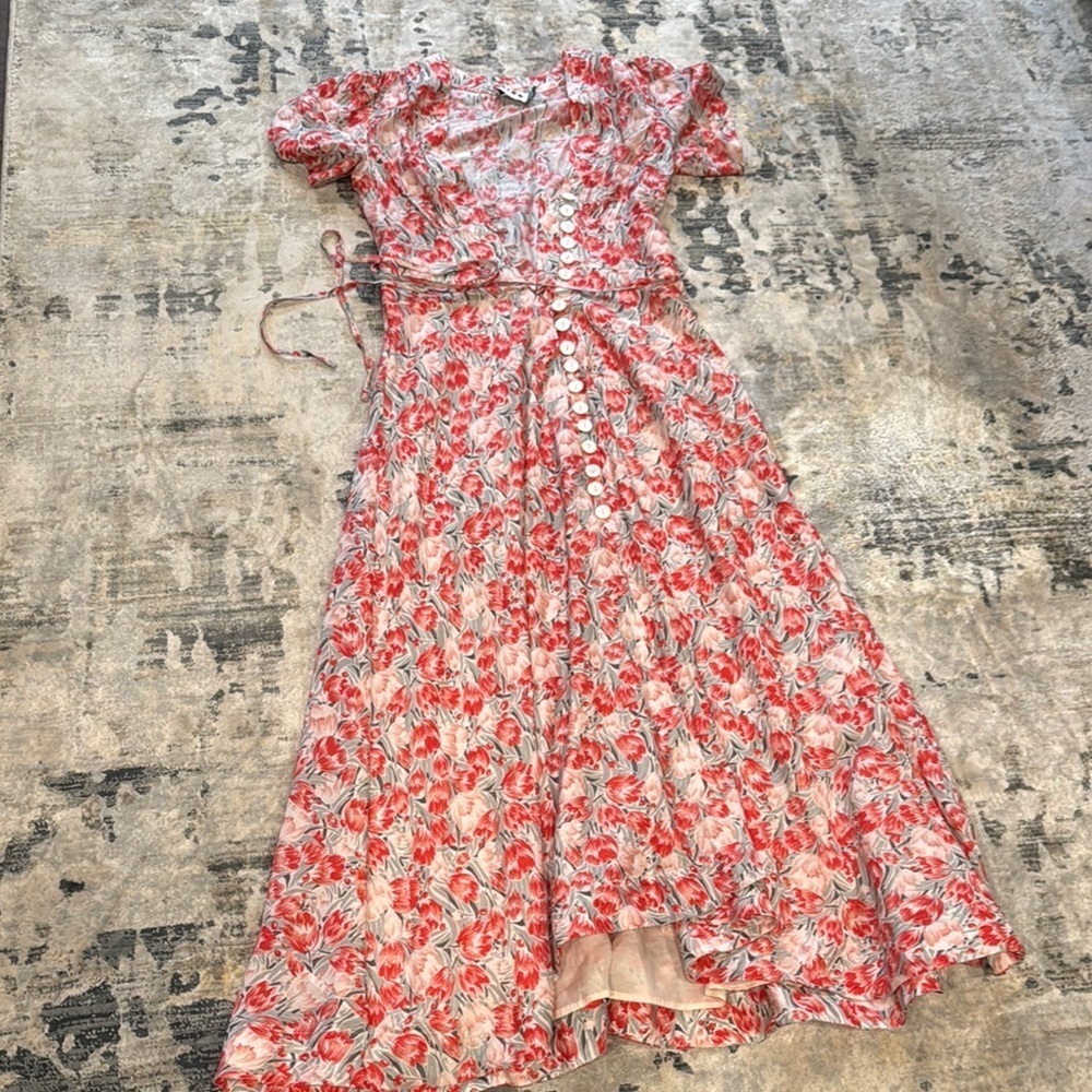 RIXO Novara Dress in Tulip Fields Red - Picture 3 of 6